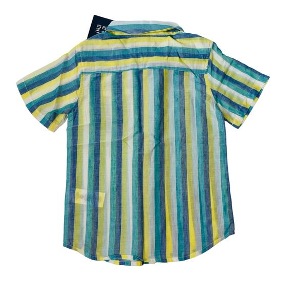 Me & Henry Size 8/9Y Bright Stripe Pier Short Sleeve Shirt - Picture 2 of 4